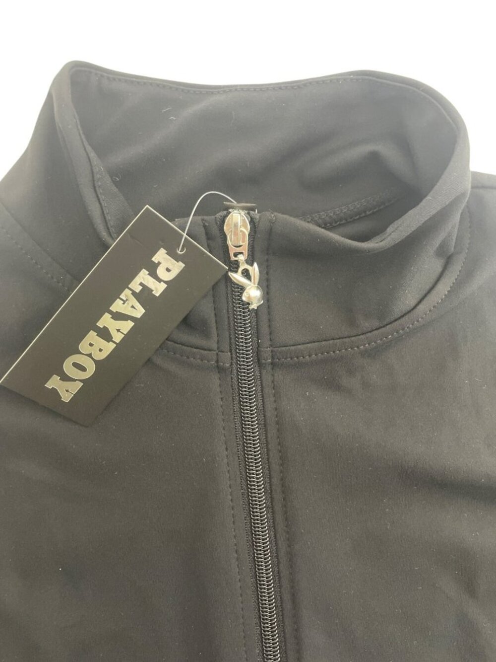 Playboy Jacket Black Stretchy Athletic Comfy Full-Zip Women's Size XL NWT - Picture 3 of 7